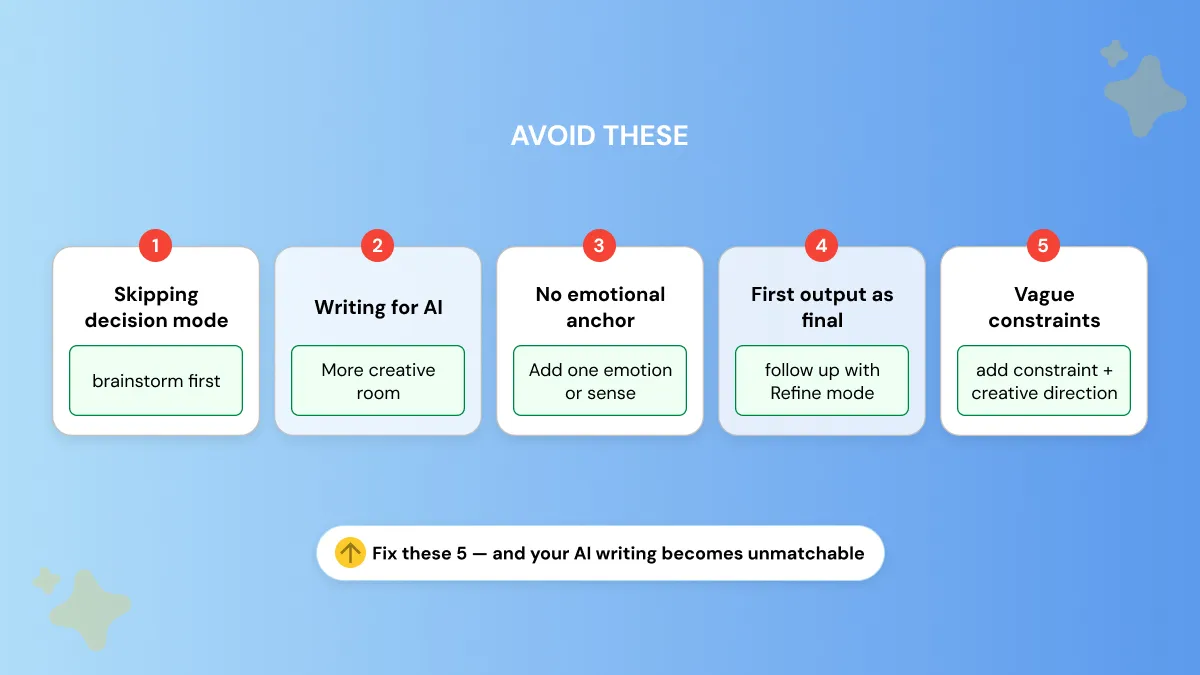 AI Creative Writing Prompt Mistakes