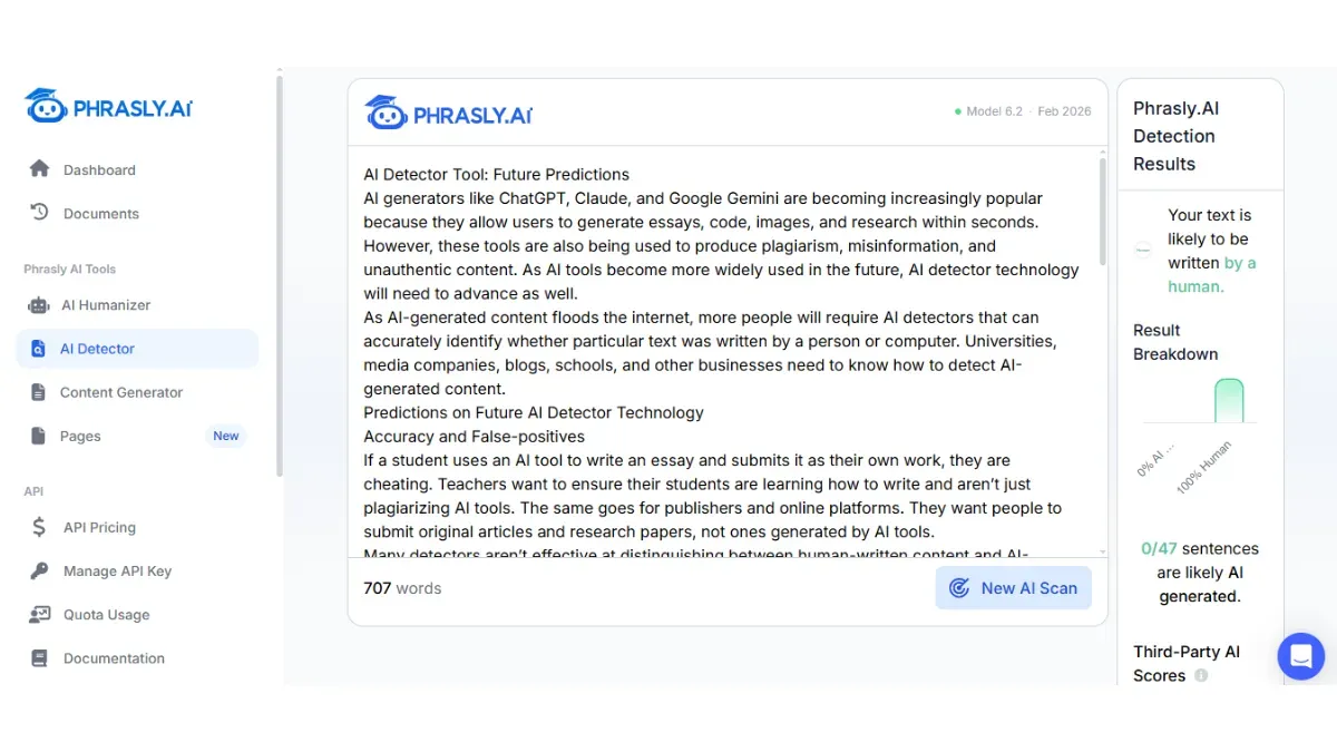 Re-check your work using Phrasly AI detector
