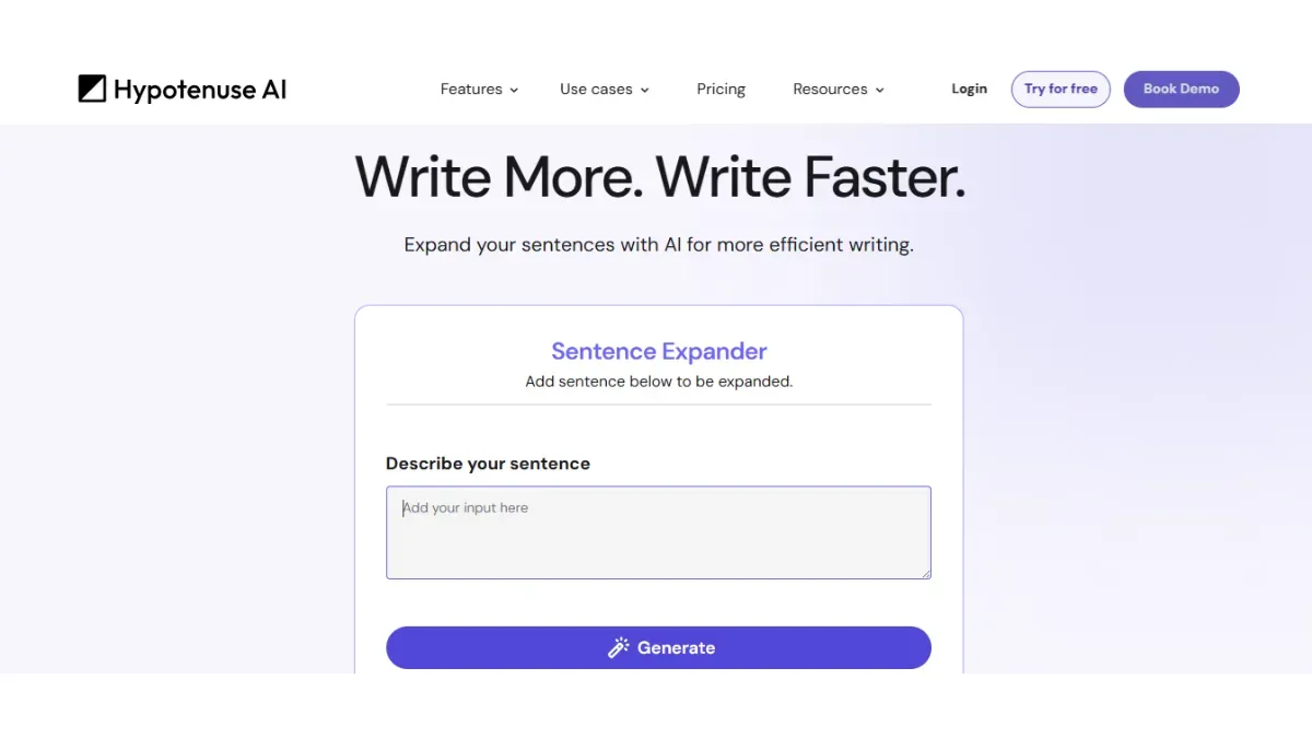 Hypotenuse AI Text Enhancer