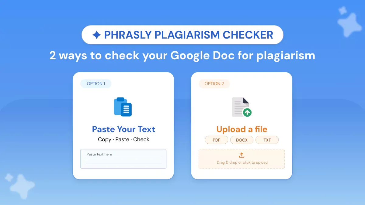 Phrasly Plagiarism Checker Input Methods