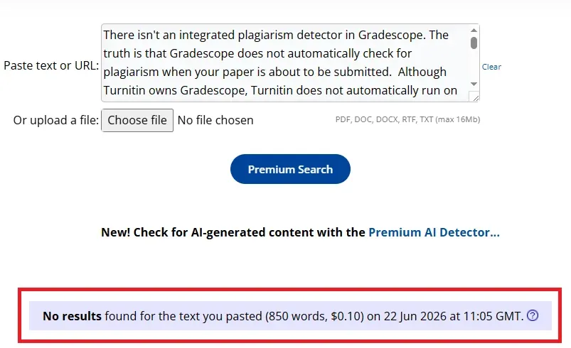 Copyscape Plagiarism Checker returning no results for QuillBot-paraphrased text