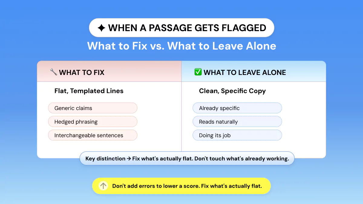 What to Fix vs. What to Leave Alone