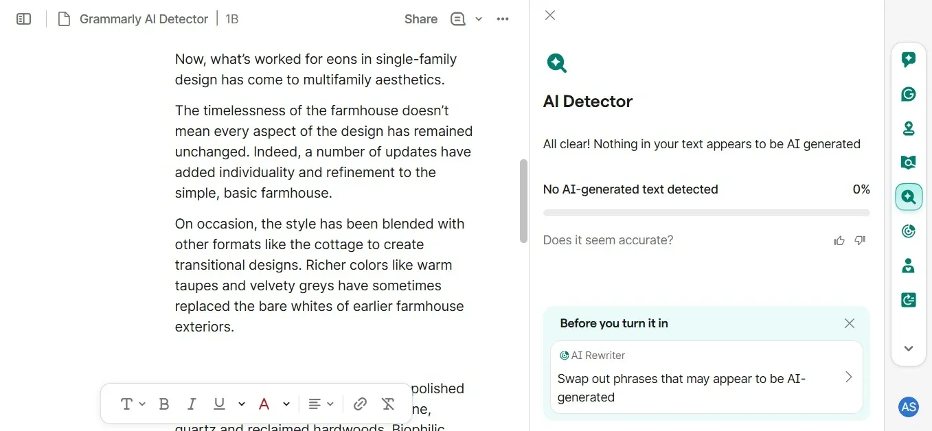 grammarly ai detector accuracy, human-written essay score