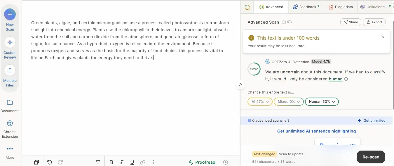Short answer paraphrased score
