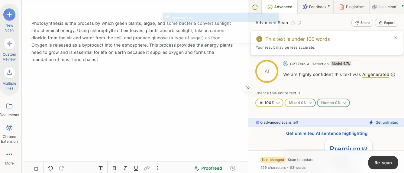 Short answer raw AI score