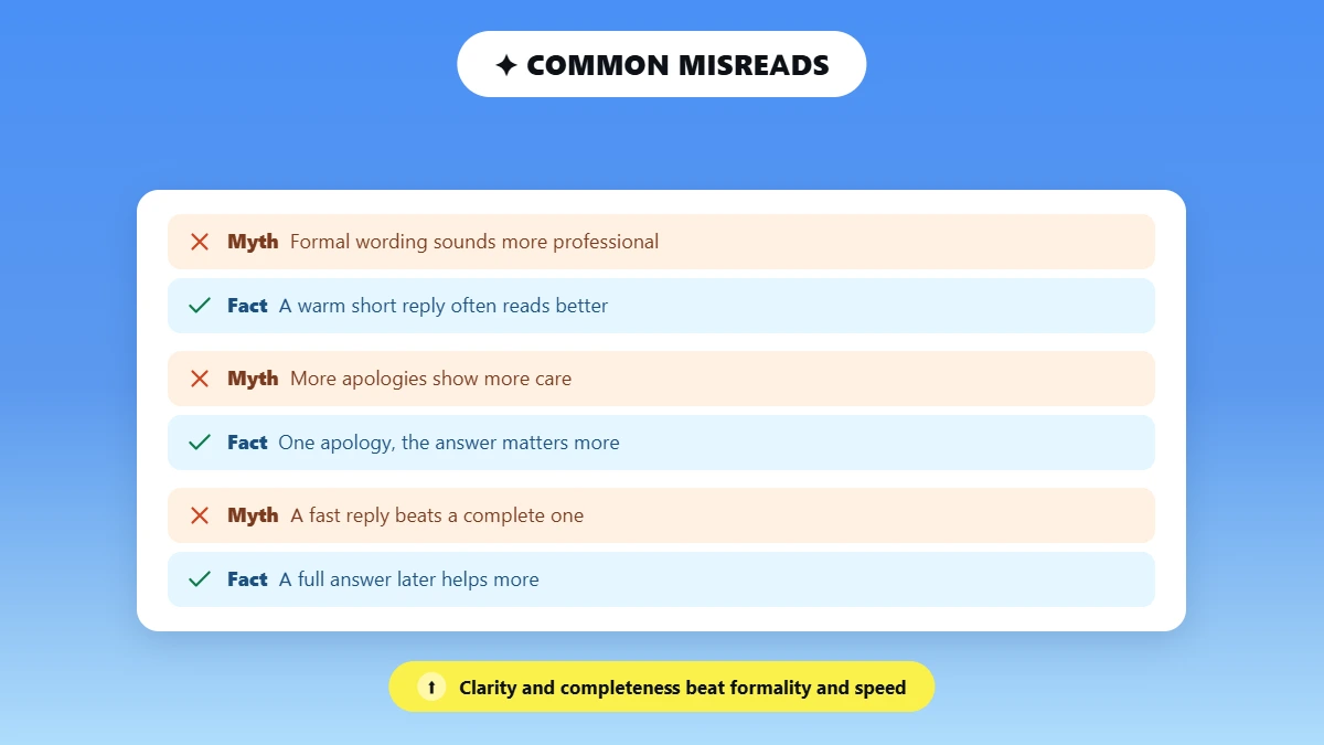 Three myths about professional email tone corrected with facts
