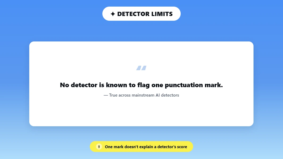 Pull quote on detectors not flagging a single punctuation mark