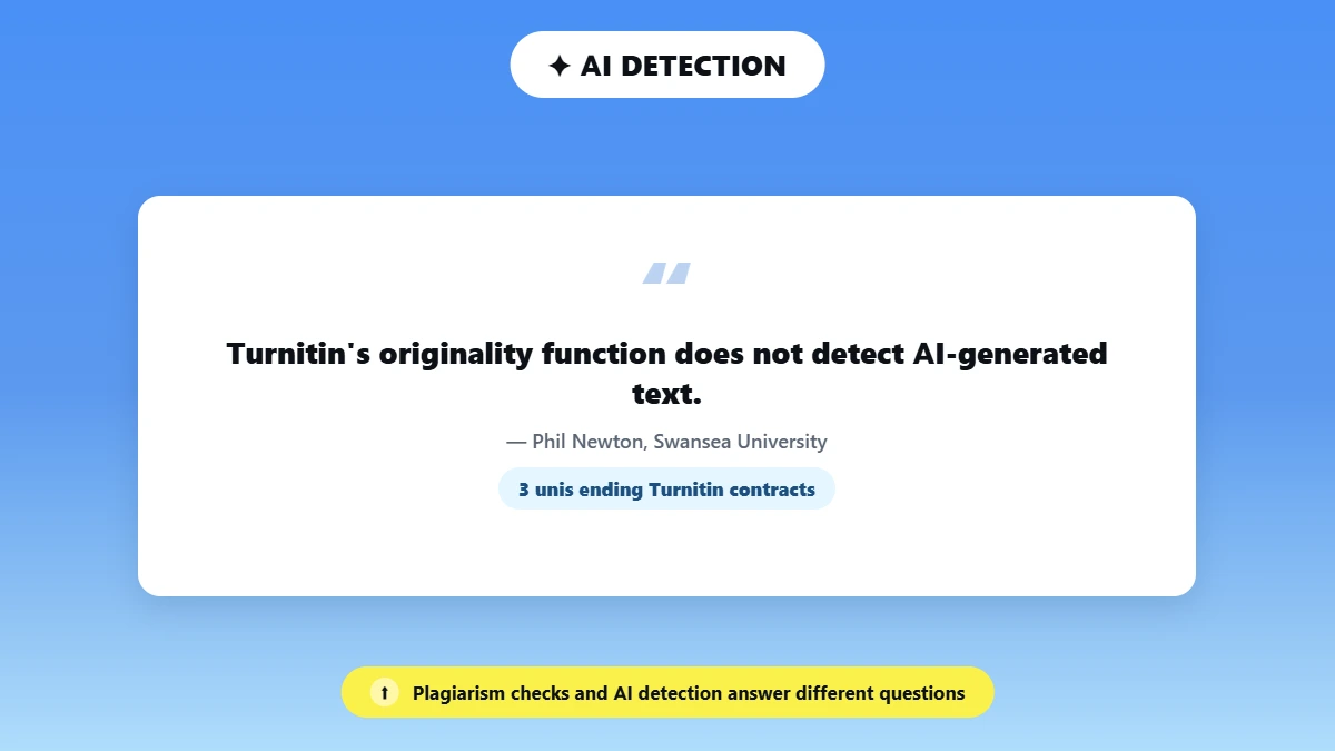 Quote card on plagiarism checkers versus AI detectors