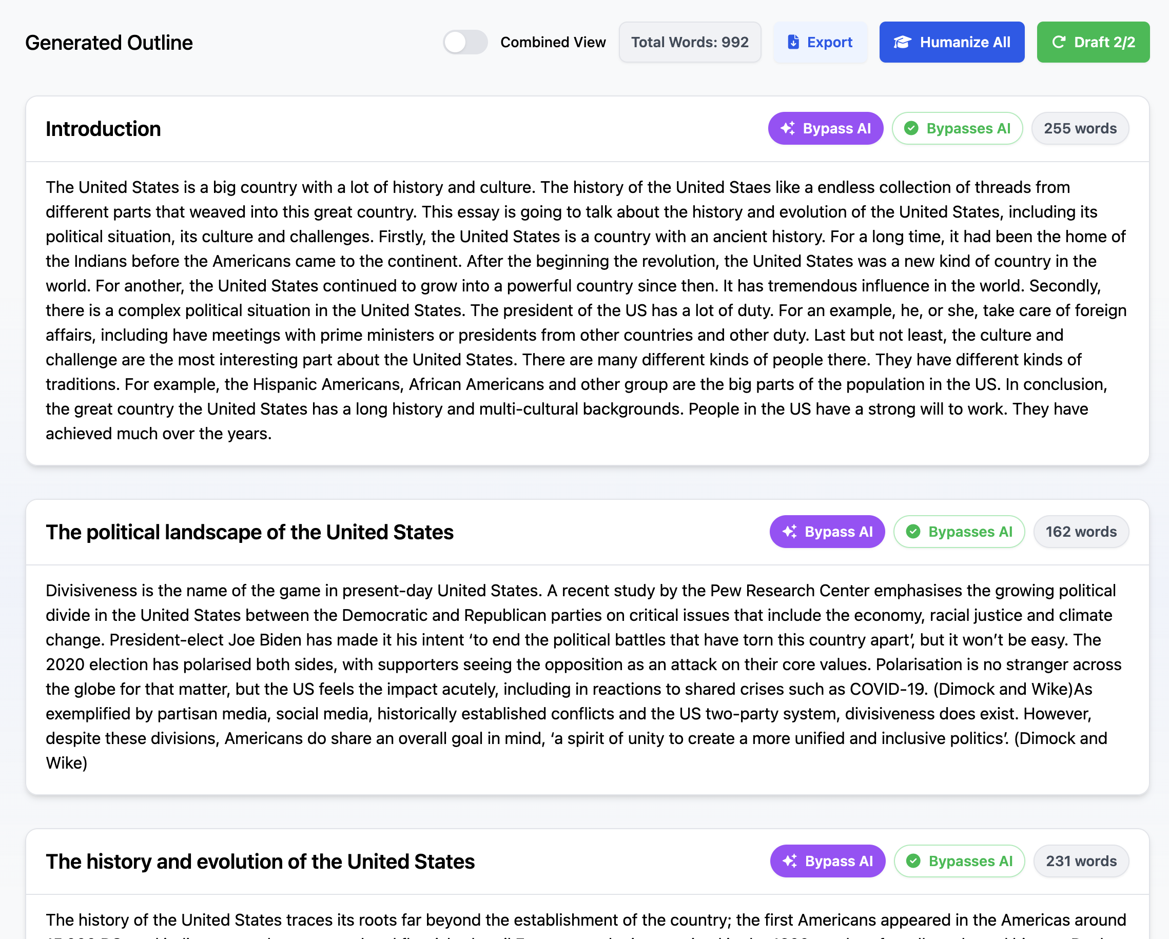 Phrasly.AI’s Content Generator Results